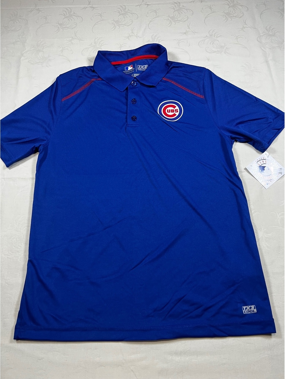 NEW MLB Chicago Cubs Blue Polo TX3 Cool Size Medium